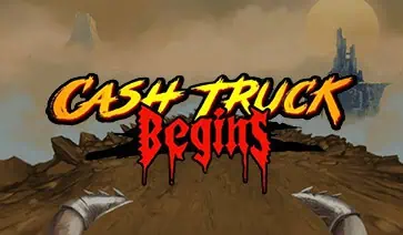 Official logo for Cash Truck Begins featuring a rugged skull symbol on a wooden, chained gate background.