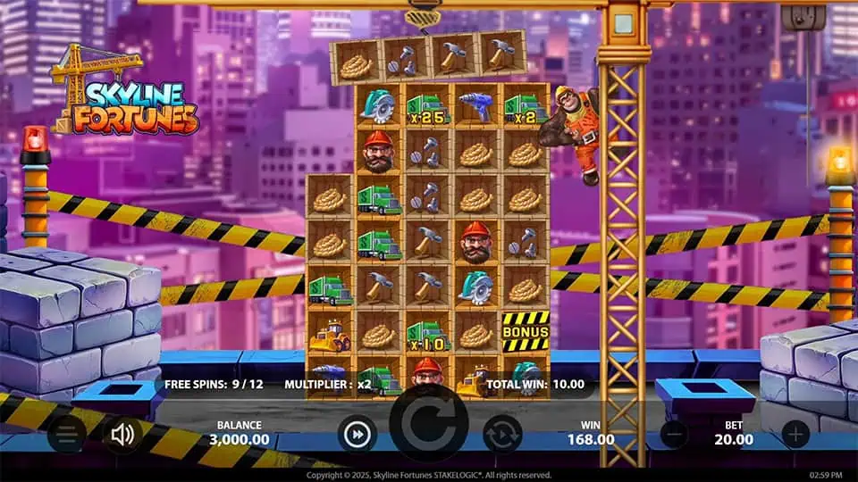 Skyline Fortunes slot feature multiplier
