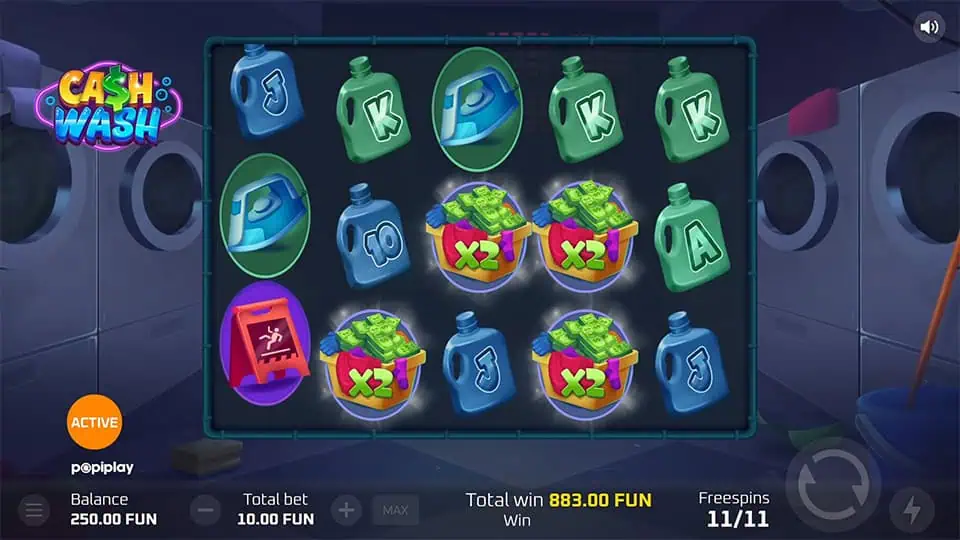 Cash Wash slot feature sticky wild multipliers 1