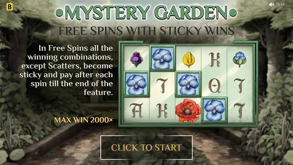 Mystery Garden slot homepage