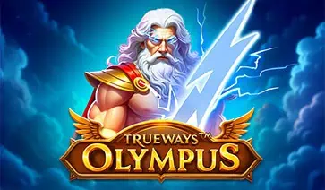 Olympus Trueways logo with Zeus holding a lightning bolt against a cloudy sky backdrop.