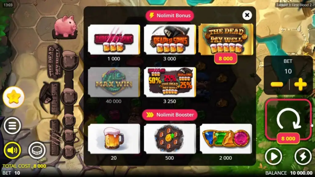 Tanked 3 First Blood 2 slot bonus buy