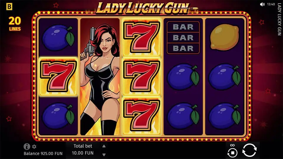 Lady Lucky Gun slot feature lady 1