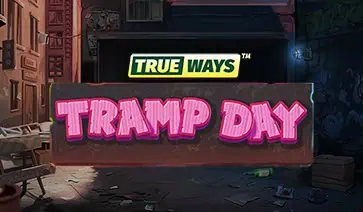 Tramp Day Trueways logo on a gritty urban alley background with scattered junk.