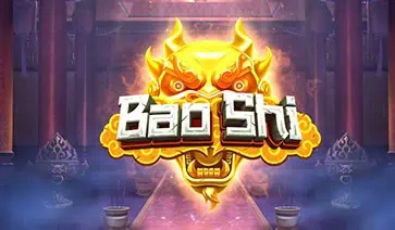 Bao Shi logo with a golden lion mask glowing over a misty temple entrance.