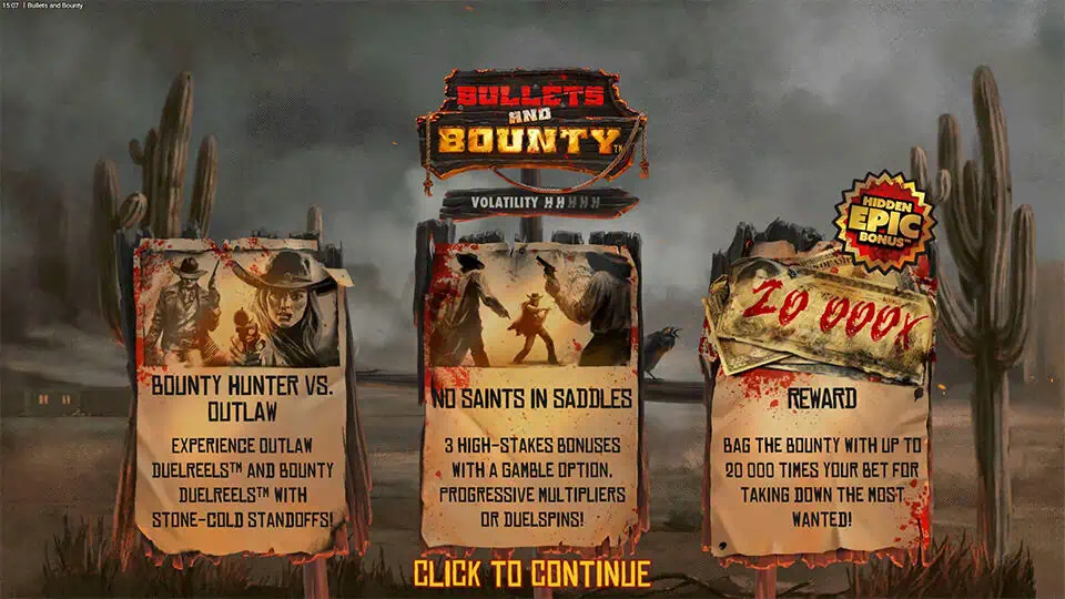 Intro screen with feature highlights like DuelReels, bonus picks, and up to 20,000x bounty win.