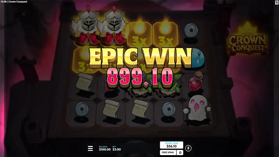 Crown Conquest slot big win