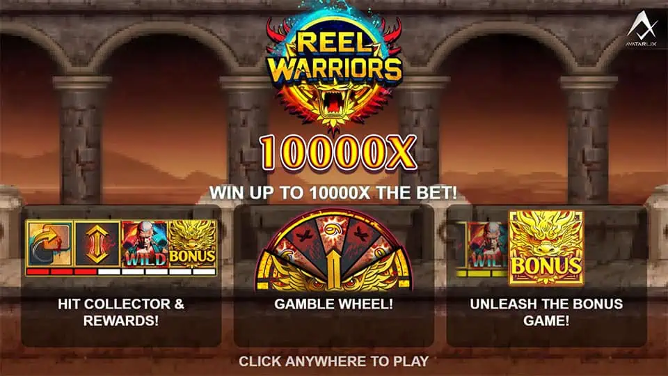 Intro page highlighting Gamble Wheel, Collector rewards, and bonus game mechanics.