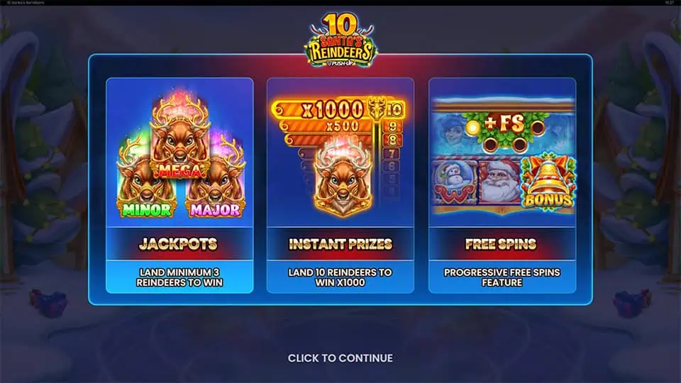 10 Santas Reindeers slot intro screen 1