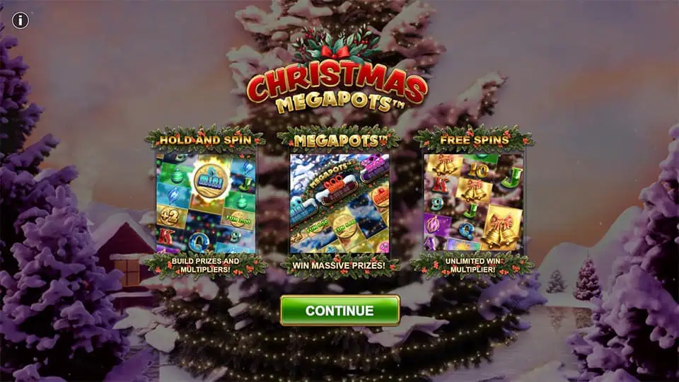 Christmas Megapots slot intro screen