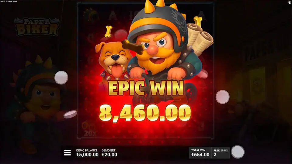 Paper Biker slot big win