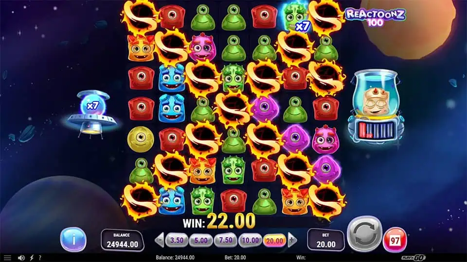 Gameplay showing the Incision feature, with a glowing cross-shaped pattern cutting across the grid, transforming alien symbols.