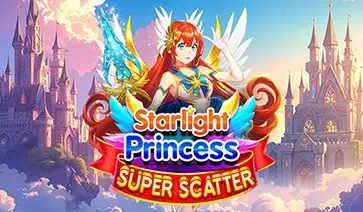 Starlight Princess Super Scatter logo with anime princess holding staff and glowing castle backdrop.