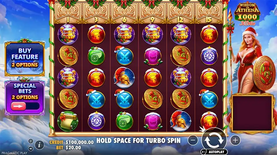 Wisdom of Athena 1000 Xmas slot game preview