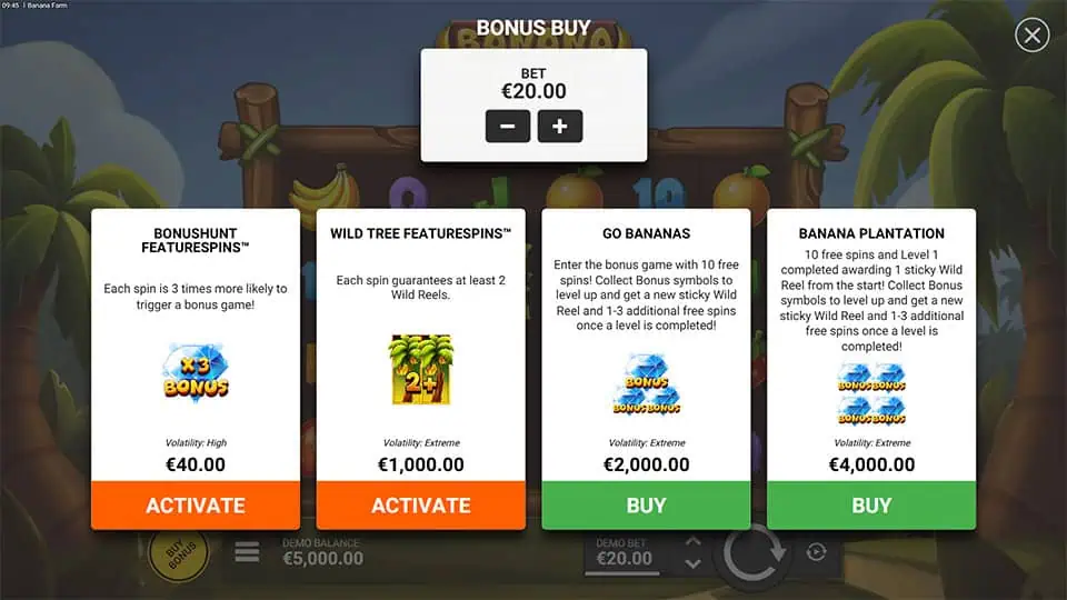 Banana Farm slot bonus buy