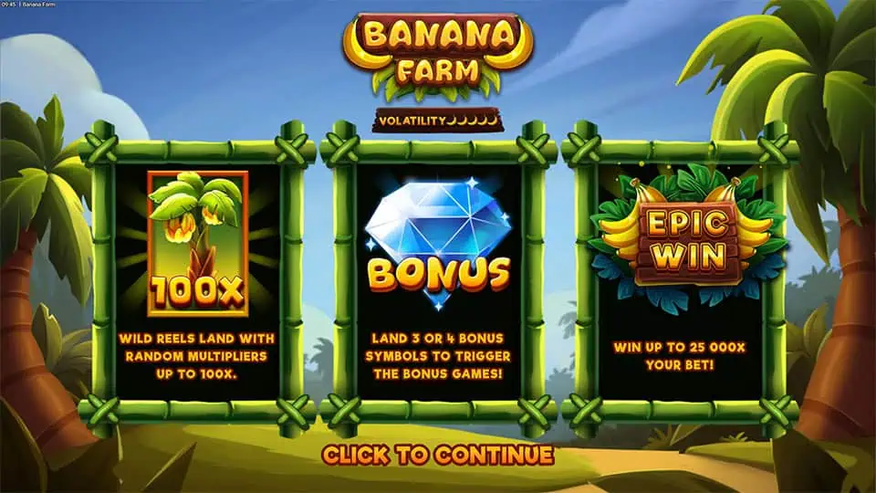 Banana Farm slot homepage