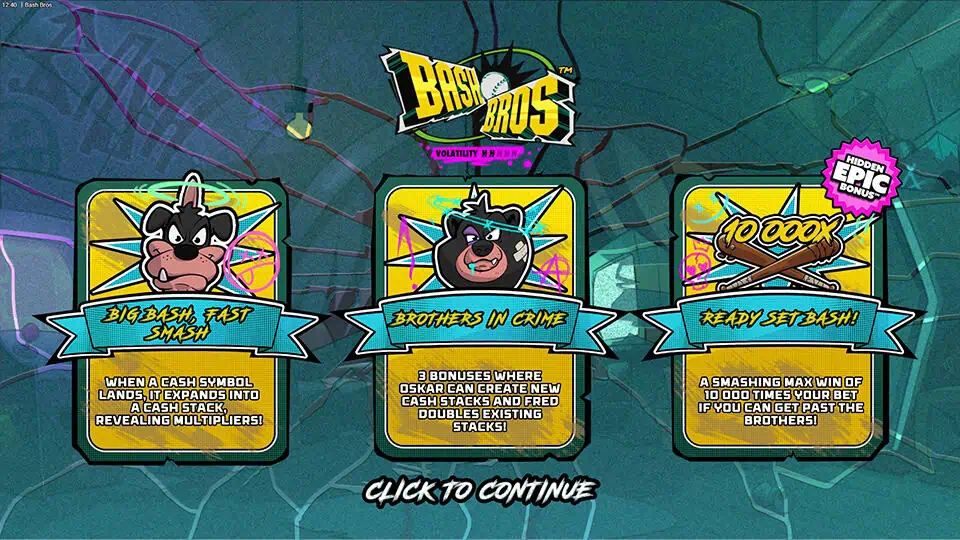 Bash Bros slot homepage