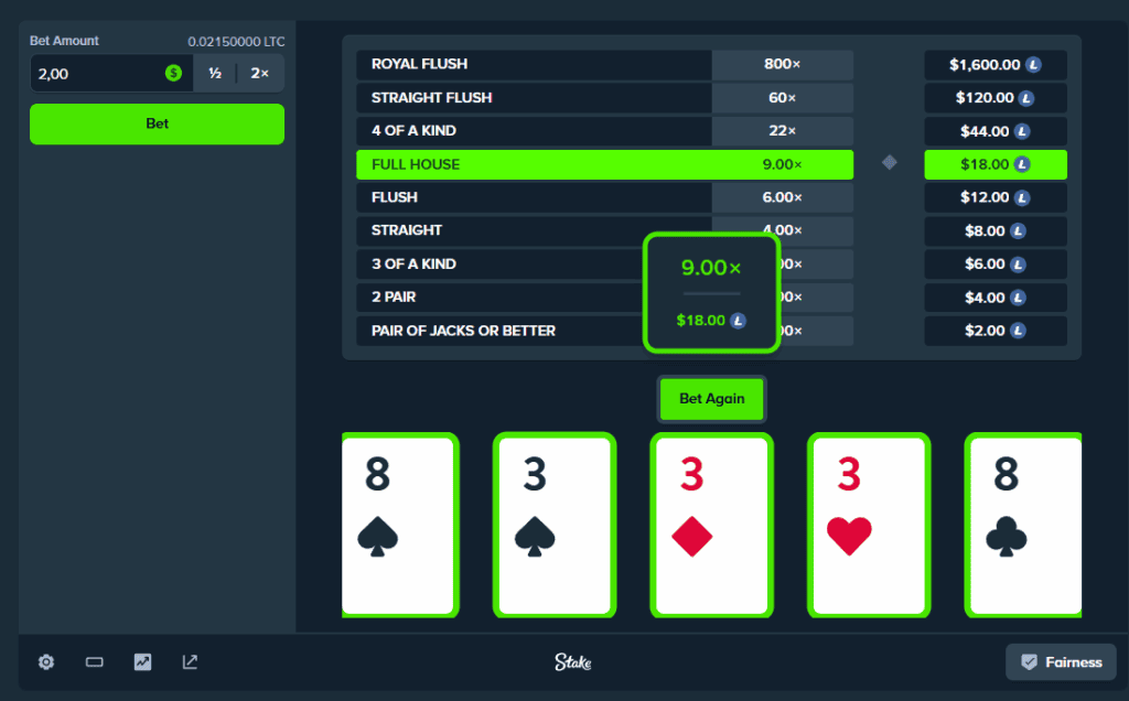 Bonustiime_Stake_Video_Poker_Result