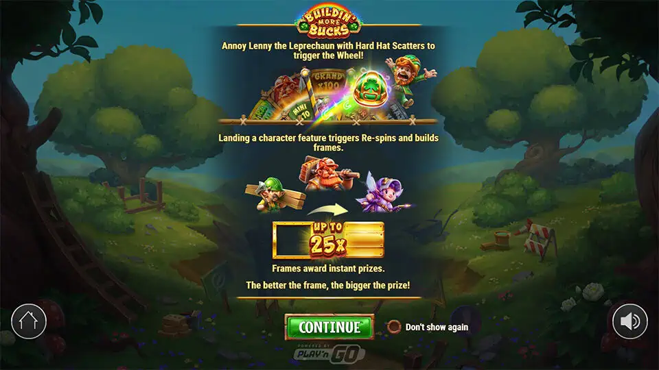 Buildin More Bucks slot intro screen