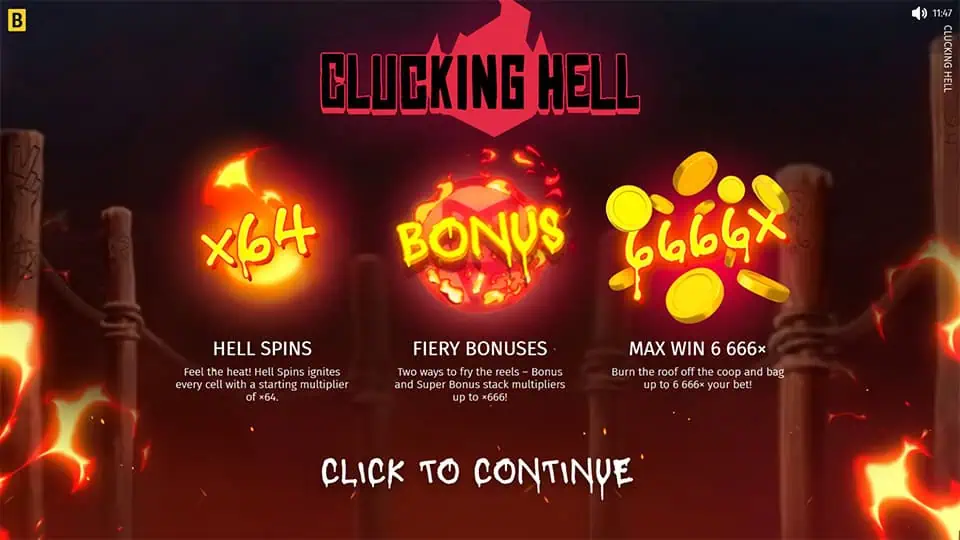 Clucking Hell slot homepage