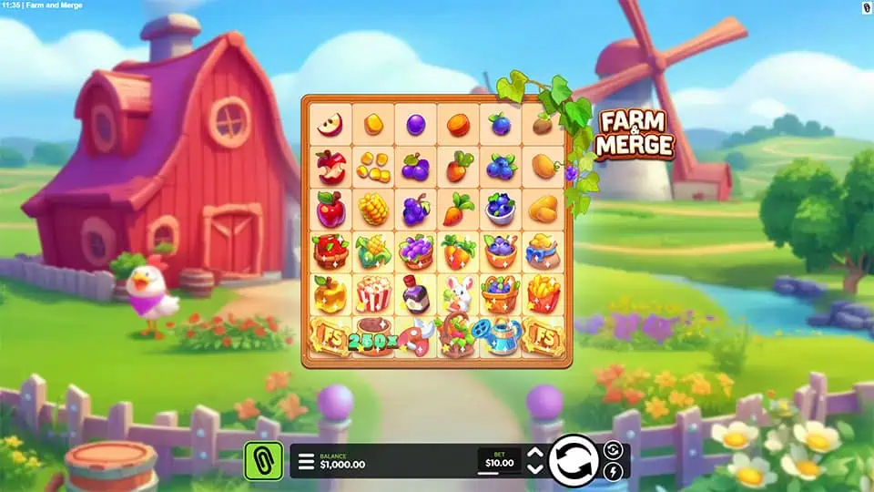 Farm and Merge slot game preview 1