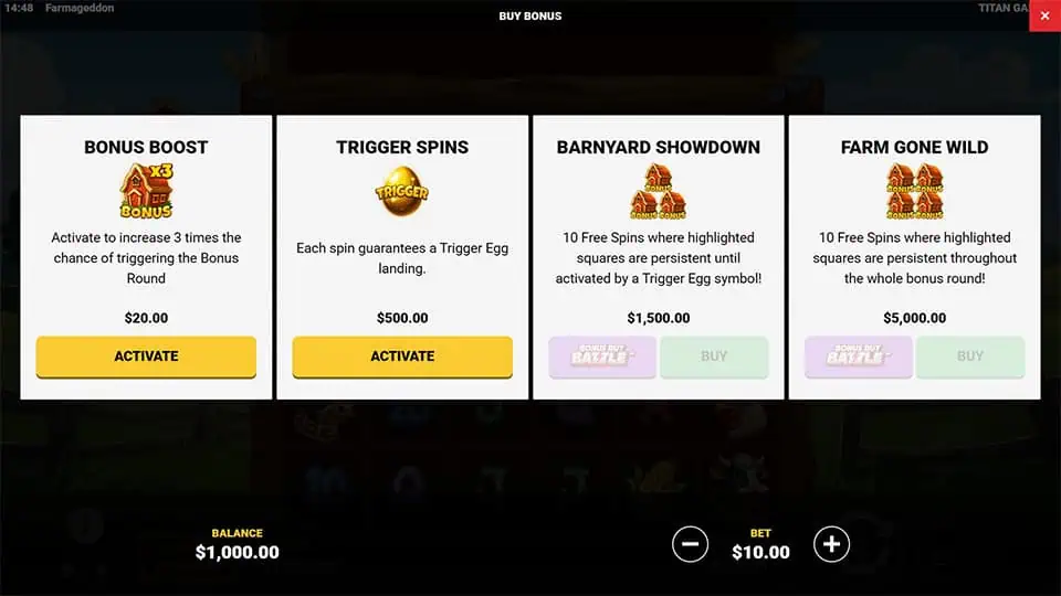 Farmageddon slot bonus buy
