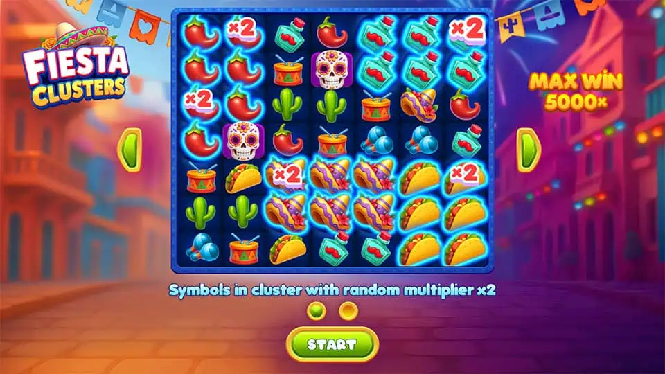 Fiesta Clusters slot intro screen