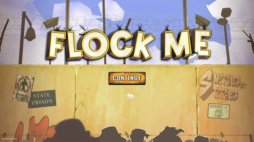 Flock Me slot intro screen 1