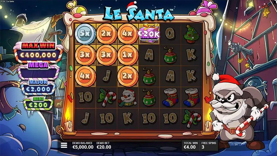 Le Santa slot feature mega jackpot 1