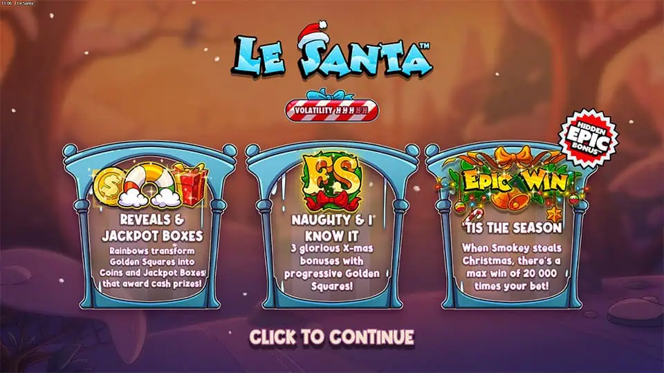 Le Santa slot intro screen