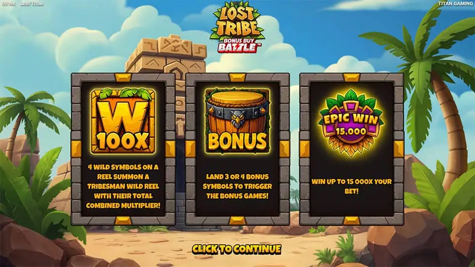 Lost Tribe slot homepage