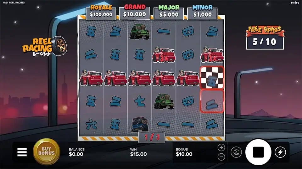 Reel Racing slot feature respin
