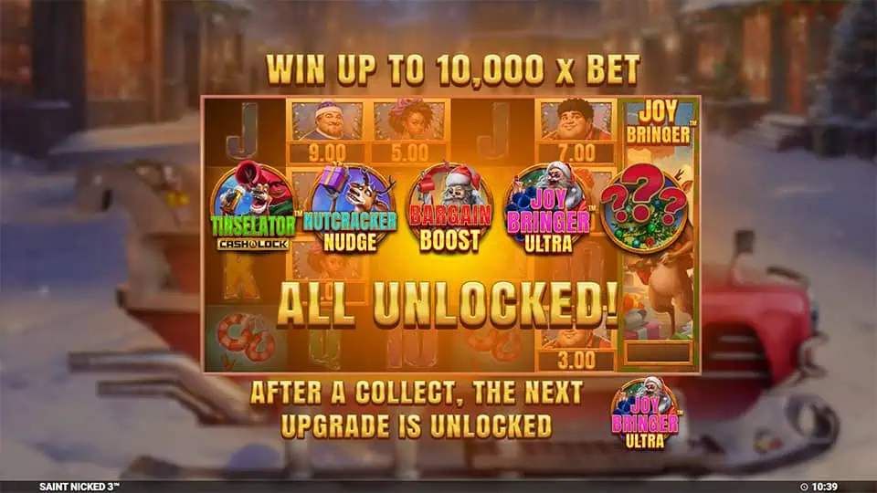 Saint Nicked 3 slot intro screen