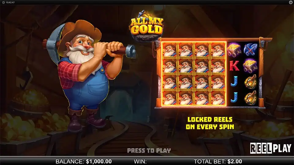 All My Gold slot intro screen