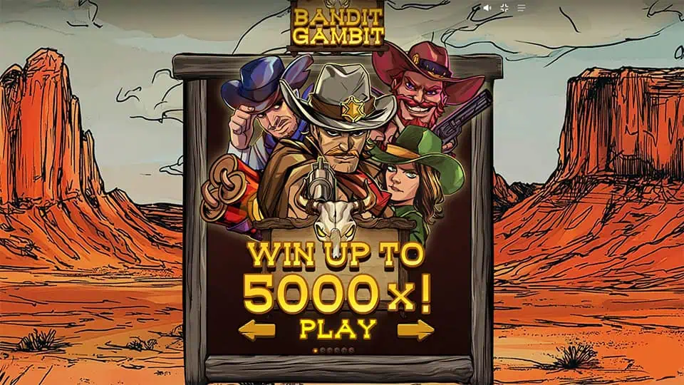 Bandit Gambit slot intro screen 1