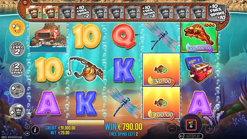 Big Bass Splash 1000 free spins round featuring a rare golden fish symbol with a 1000x multiplier.