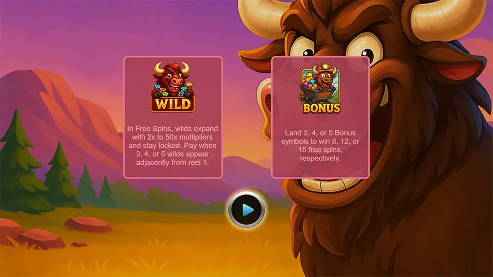 Buffalo Blaze slot intro screen 1
