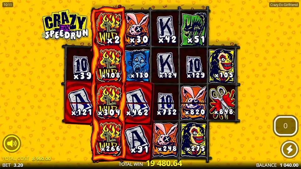 Speedrun feature with stacked xSplit wilds and high multipliers.