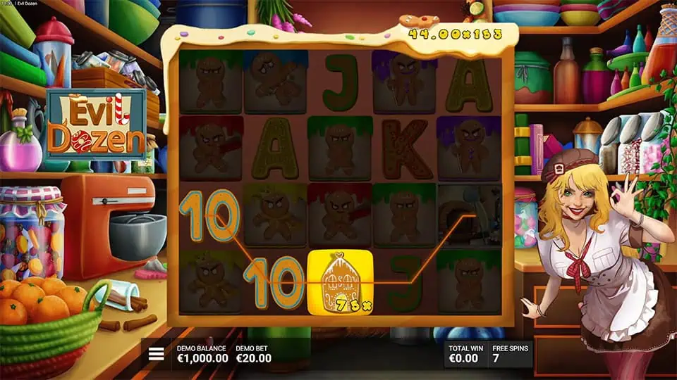 Evil Dozen slot feature stack win