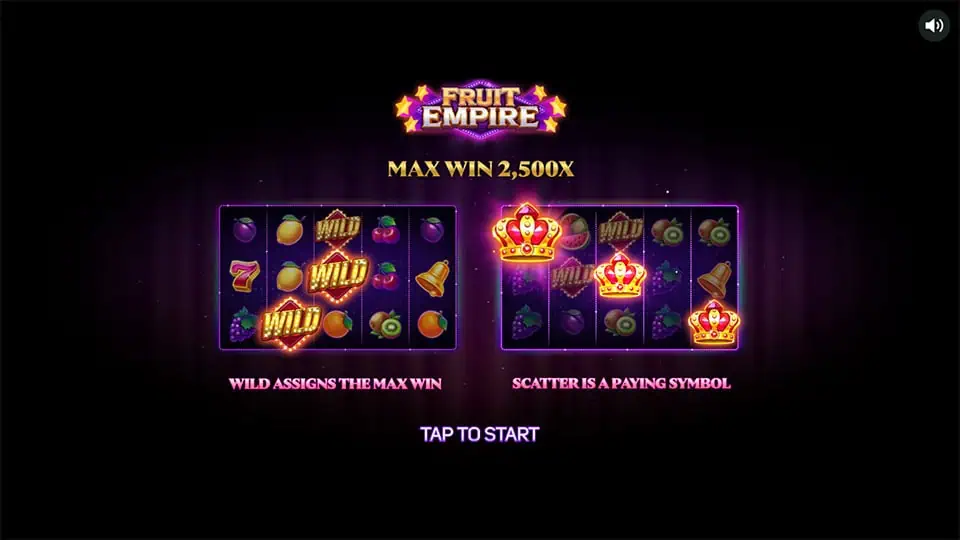 Fruit Empire slot intro screen 1