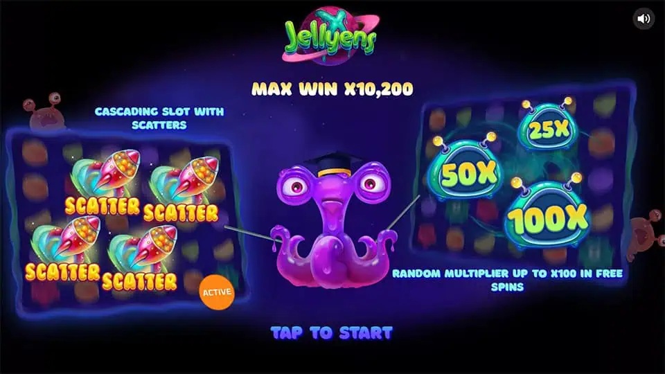 Jellyens X slot intro screen 1