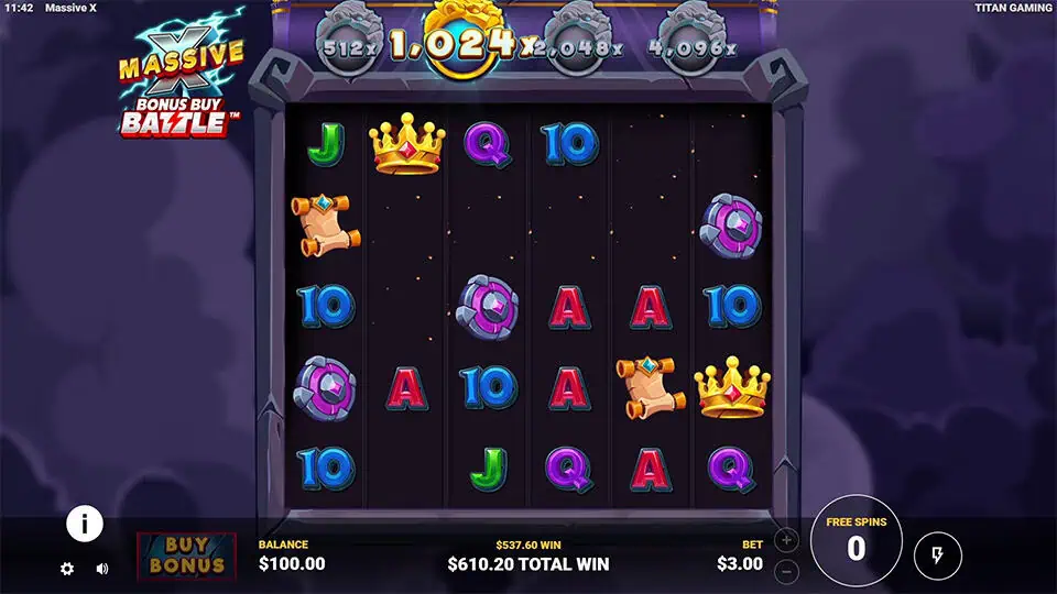 Massive X slot feature multiplier 1
