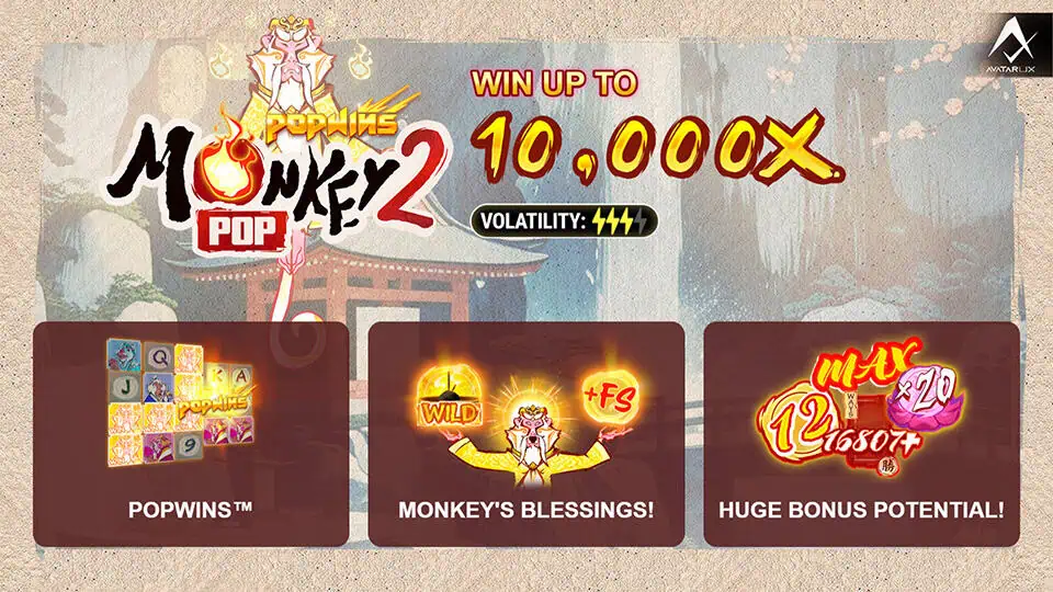 MonkeyPop 2 slot intro screen