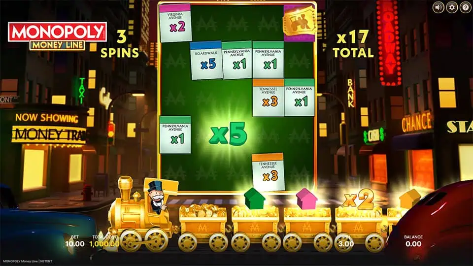 Monopoly Money Line slot feature golden ticket
