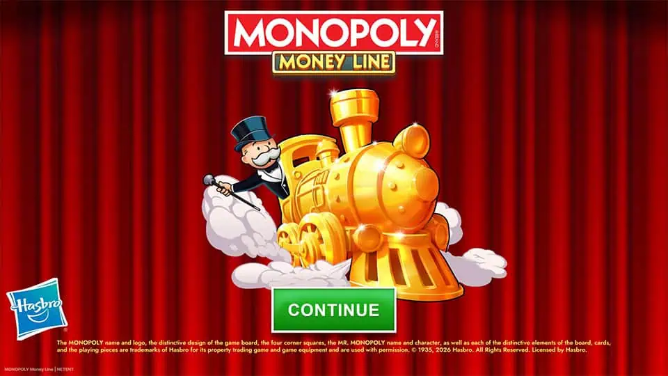 Monopoly Money Line slot intro screen