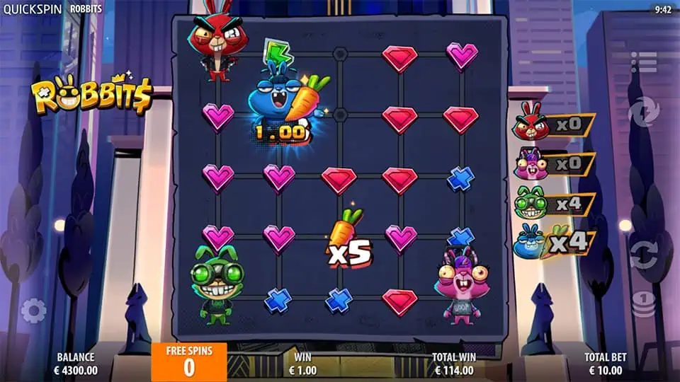 Robbits slot feature carrot multiplier