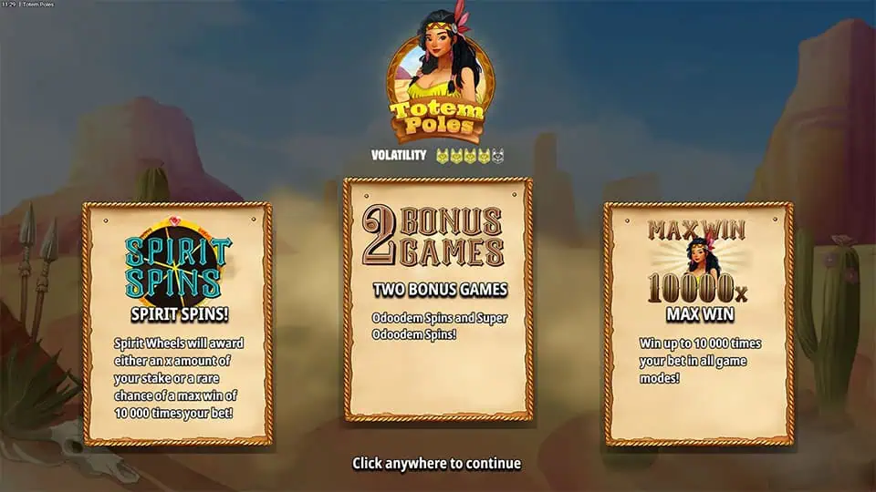 Totem Poles slot intro screen