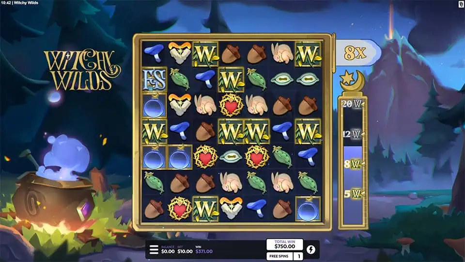 Witchy Wilds slot feature bomb wild