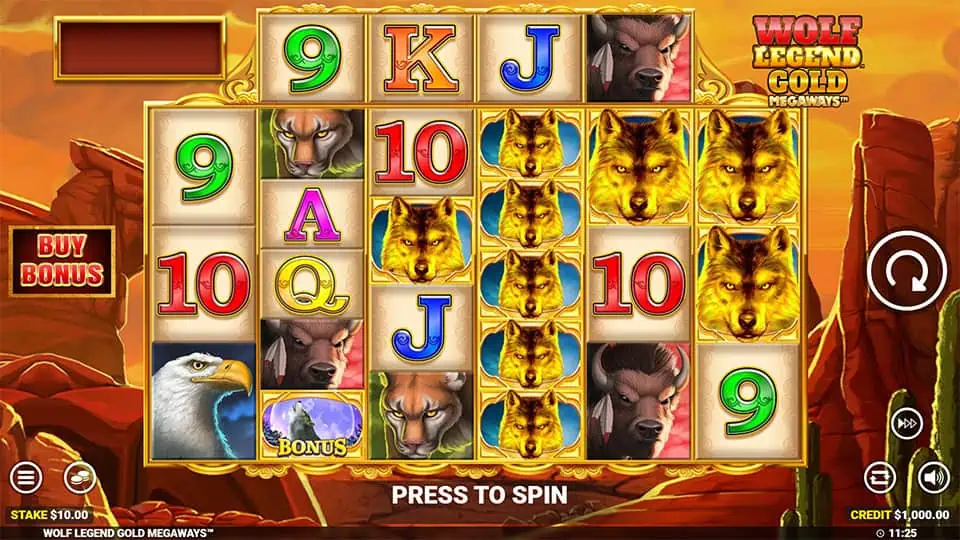Wolf Legend Gold Megaways slot game preview 1