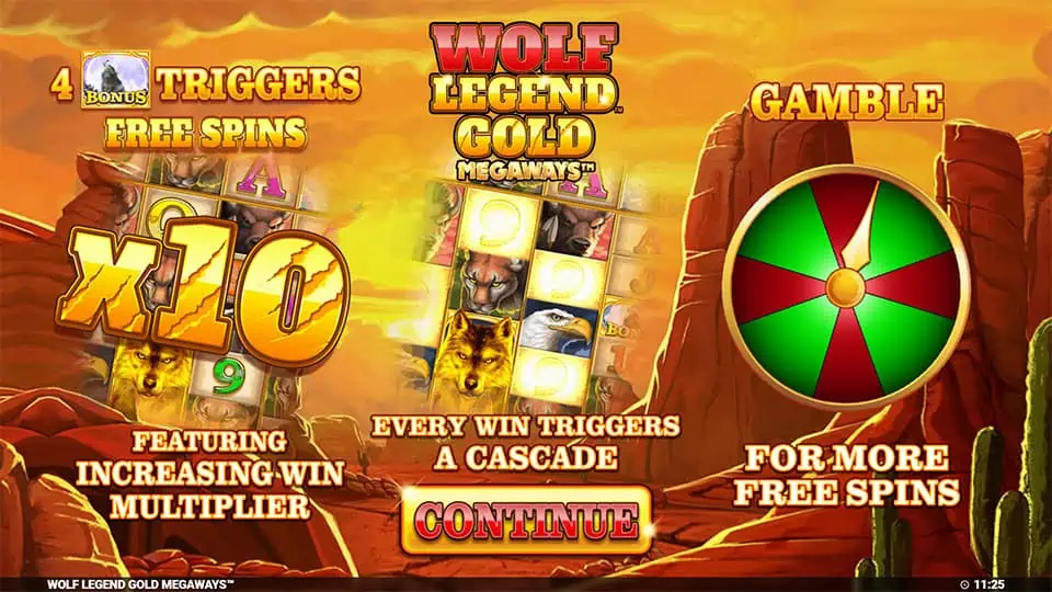 Wolf Legend Gold Megaways slot homepage 1